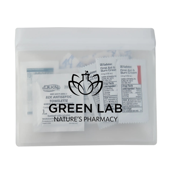 Water resistant first aid kit pouch with a zip-lock closure contains... from ASI 52840 Evans Manufacturing