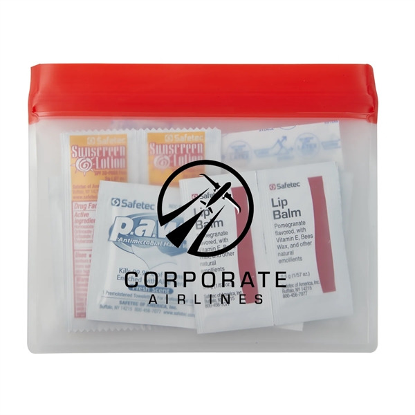 Event first aid kit in pouch with bandages, sunscreen, antimicrobial wipes,... from ASI 52840 Evans Manufacturing