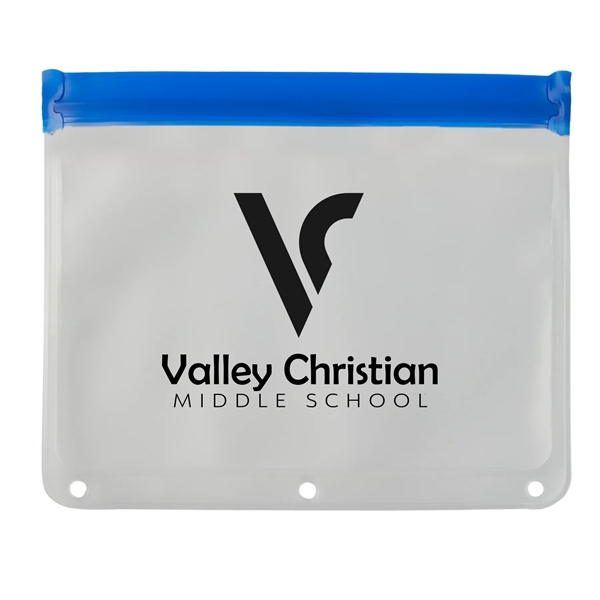 PEVA school pouch with zip-lock closure on top.... from ASI 52840 Evans Manufacturing