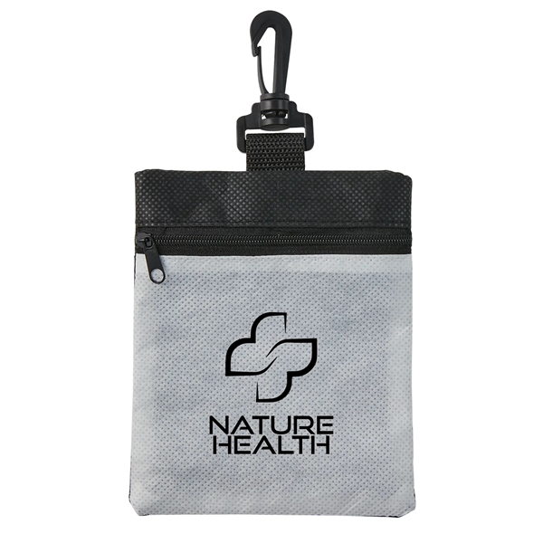 First aid kit packaged in RPET pouch with clip contains latex... from ASI 52840 Evans Manufacturing