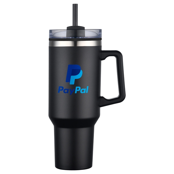 40-ounce tumbler with an ergonomic handle, straw, double-walled vacuum insulation, lid... from ASI 90807 Tekweld