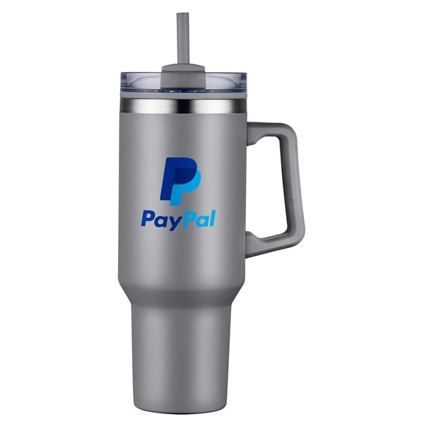 40-ounce tumbler with an ergonomic handle, straw, double-walled vacuum insulation, lid... from ASI 90807 Tekweld