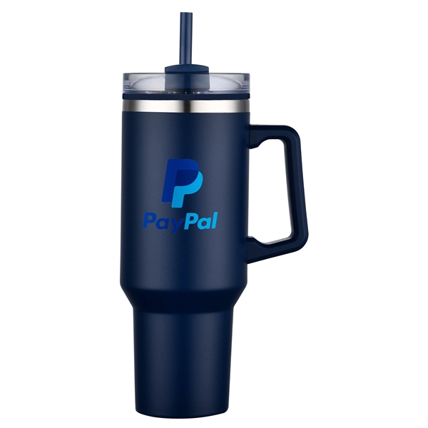 40-ounce tumbler with an ergonomic handle, straw, double-walled vacuum insulation, lid... from ASI 90807 Tekweld