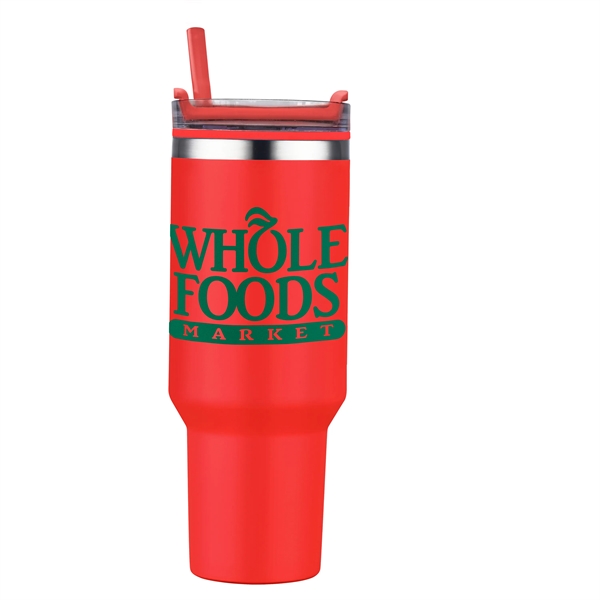 40-ounce tumbler with an ergonomic handle, straw, double-walled vacuum insulation, lid... from ASI 90807 Tekweld