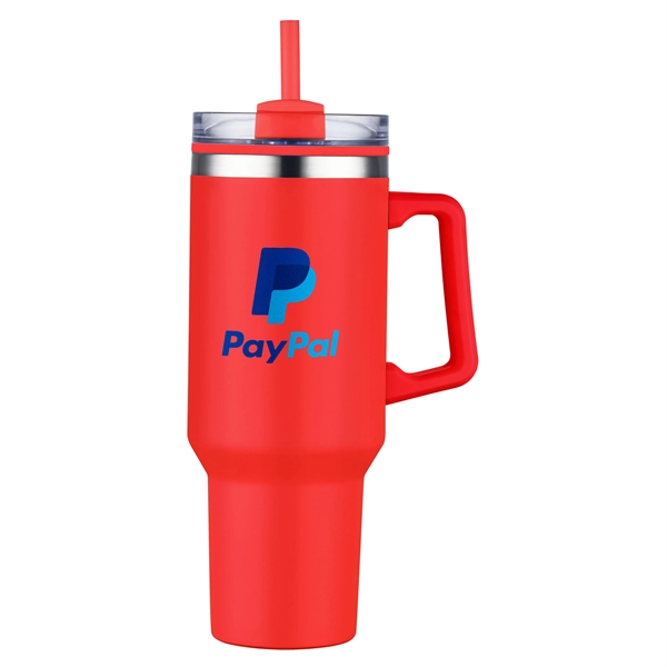 40-ounce tumbler with an ergonomic handle, straw, double-walled vacuum insulation, lid... from ASI 90807 Tekweld