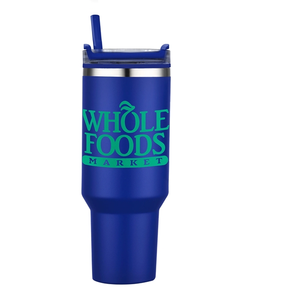 40-ounce tumbler with an ergonomic handle, straw, double-walled vacuum insulation, lid... from ASI 90807 Tekweld