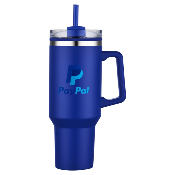 40-ounce tumbler with an ergonomic handle, straw, double-walled vacuum insulation, lid... from ASI 90807 Tekweld