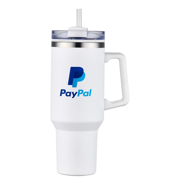40-ounce tumbler with an ergonomic handle, straw, double-walled vacuum insulation, lid... from ASI 90807 Tekweld