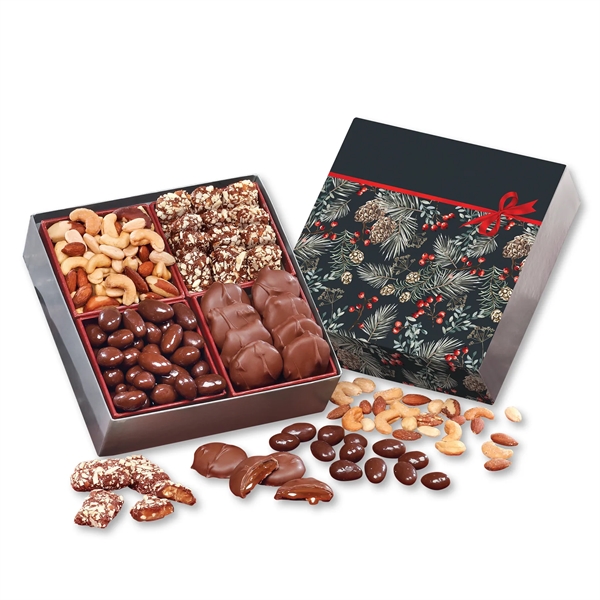 Gift box with a pine boughs & berries sleeve filled with... from ASI 68680 Maple Ridge Farms Inc