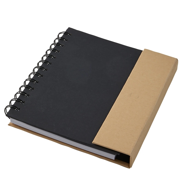 Eco magnetic spiral bound notebook with 70 lined sheets, multiple sticky... from ASI 52840 Evans Manufacturing