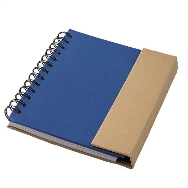 Eco magnetic spiral bound notebook with 70 lined sheets, multiple sticky... from ASI 52840 Evans Manufacturing