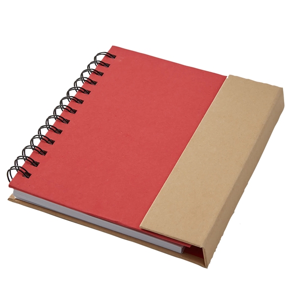 Eco magnetic spiral bound notebook with 70 lined sheets, multiple sticky... from ASI 52840 Evans Manufacturing