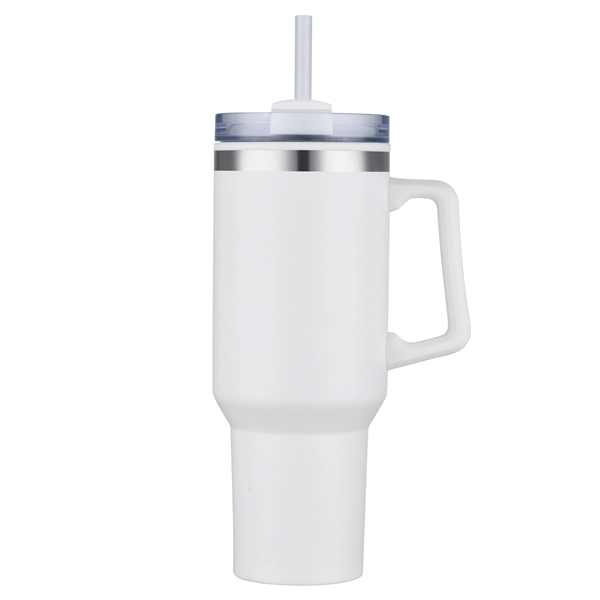 The lightweight Savvy 40 oz double wall insulated mug with straw... from ASI 99030 Zipline / Zipline®