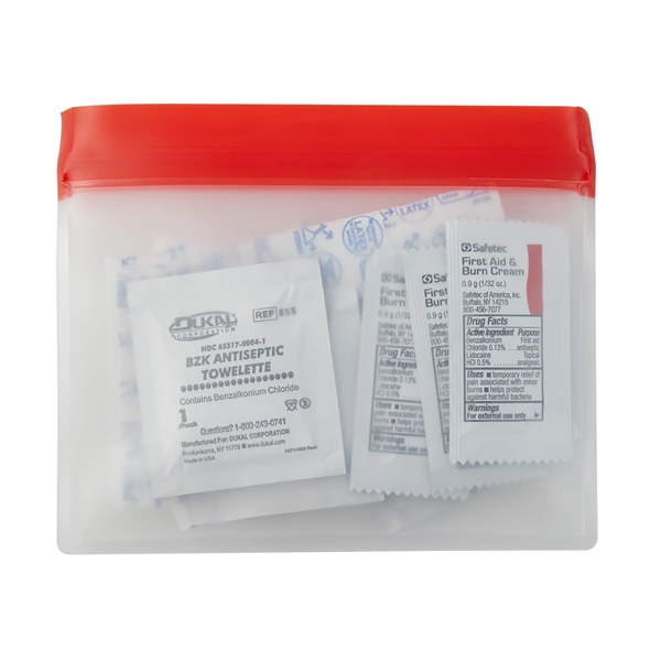 Water resistant first aid kit pouch with a zip-lock closure contains... from ASI 52840 Evans Manufacturing