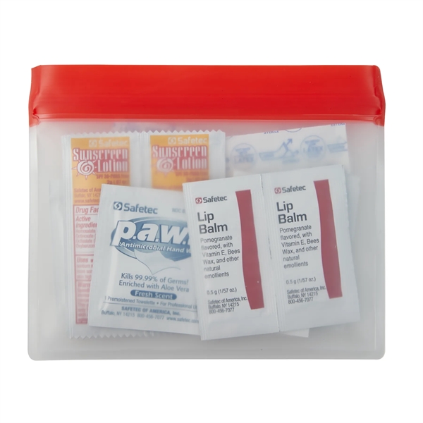 Event first aid kit in pouch with bandages, sunscreen, antimicrobial wipes,... from ASI 52840 Evans Manufacturing