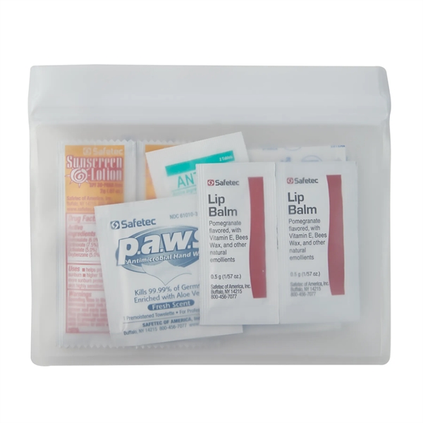 Event first aid kit in pouch with bandages, sunscreen, antimicrobial wipes,... from ASI 52840 Evans Manufacturing