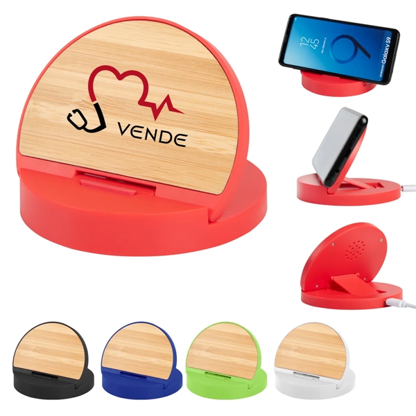 Wireless charger and phone stand with a type-C input and cord... from ASI 61125 Hit Promotional Products / Hit®