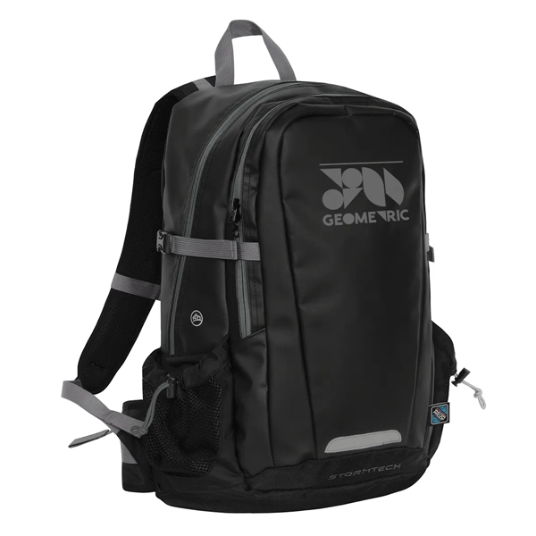 Waterproof backpack with adjustable straps, contrast zipper and webbing, pockets, laptop... from ASI 61125 Hit Promotional Products