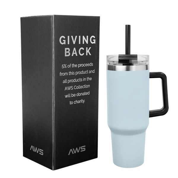 40 ounce stainless steel tumbler with a handle, double-wall construction, lid,... from ASI 61125 Hit Promotional Products / Hit®