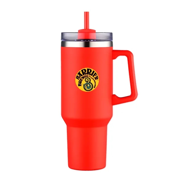 40 oz. Stainless steel travel mug with vacuum insulation, handle, lid... from ASI 98360 WOWLine / WOWLine®