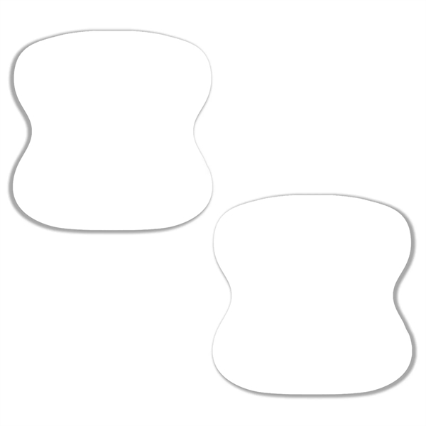 Hourglass shape stickless hand fan printed on 16 point coated board... from ASI 93520 Ventura Inc