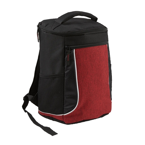PEVA Insulated backpack cooler with zippered pocket on front, two external... from ASI 52840 Evans Manufacturing