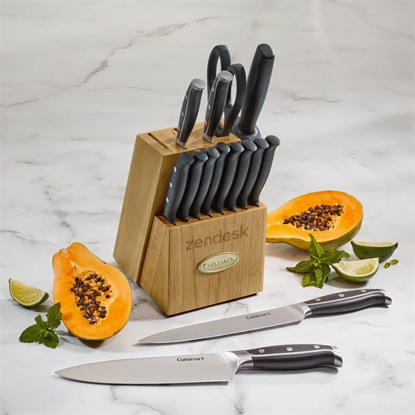 The Nitrogen Collection 15 Piece Cutlery Block Set features nitrogen-infused stainless... from ASI 61005 Hirsch Gift Inc