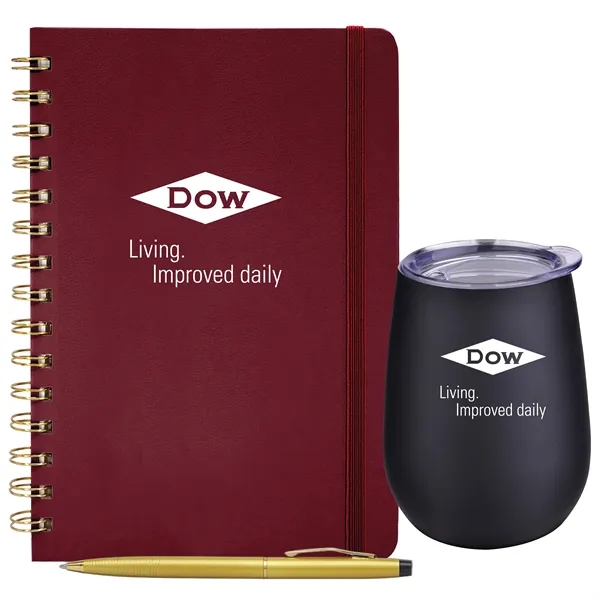 New Hire Gfit Set:  10oz Stainless Steel Sipper, PU Leather... from ASI 80060 VisionUSA