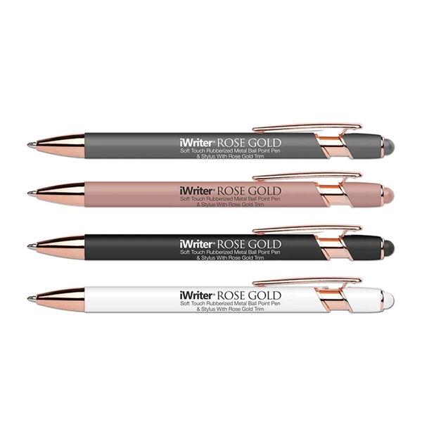 iWriter® Rose Gold - Stylus & Soft Touch Rubberized Metal Ball... from ASI 67675 Liqui-Mark Corp