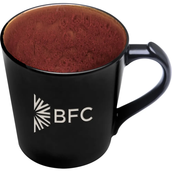 14 oz. ceramic mug with black satin exterior and reactive glaze... from ASI 71920 Moderne Glass Company Inc / Glass America® MB Works Premium Line