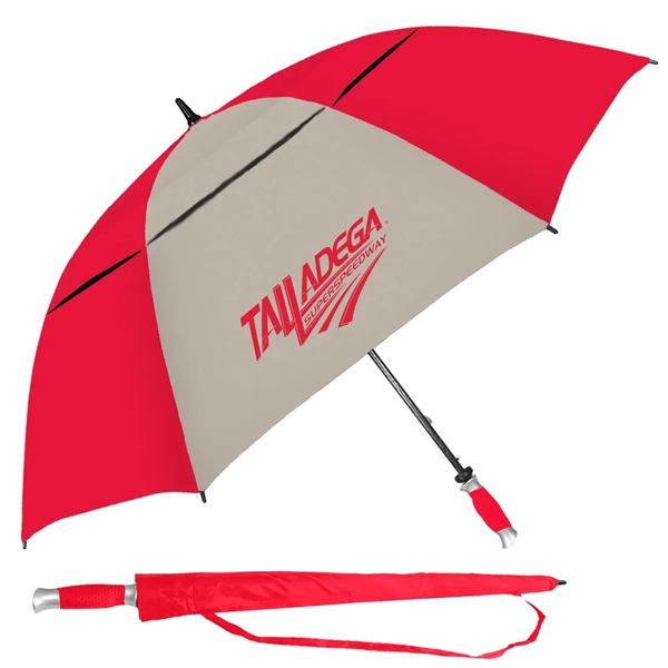 Manual opening umbrella with 62" arc, all fiberglass construction and alternating... from ASI 89955 StrombergBrand / Stromberg Brand Stromberg