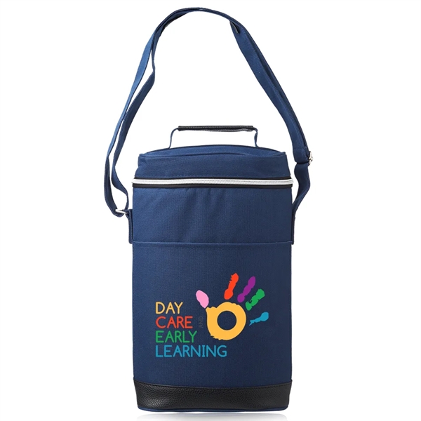 Insulated cooler bag with zippered top and an open front pocket... from ASI 39552 BEL Promo