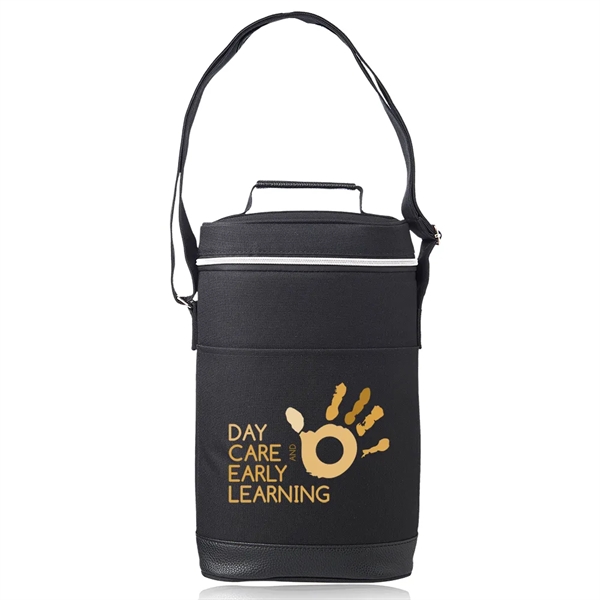 Insulated cooler bag with zippered top and an open front pocket... from ASI 39552 BEL Promo