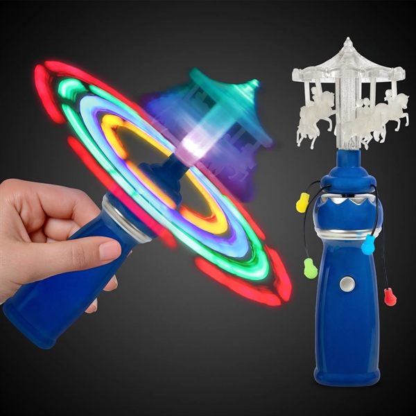 9" plastic battery operated LED Merry Go Round spinner wand with... from ASI 42016 Brighter Promotions Inc