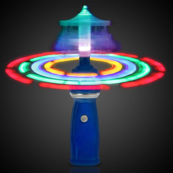 9" plastic battery operated LED Merry Go Round spinner wand with... from ASI 42016 Brighter Promotions Inc