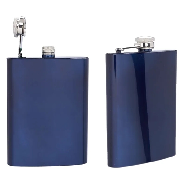 Stainless steel hip flask with 8 oz. capacity plus free 1... from ASI 37218 Athena Promo (tm)