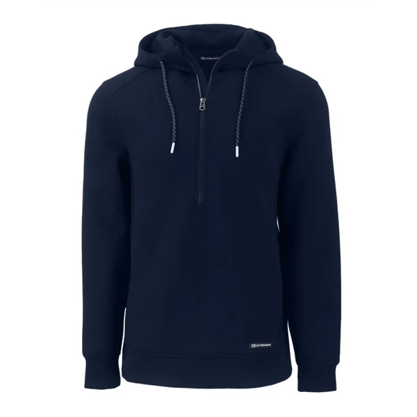 Men's sweatshirt with a half-zip, hood, double knit interlock, and water-resistant... from ASI 47965 Cutter & Buck