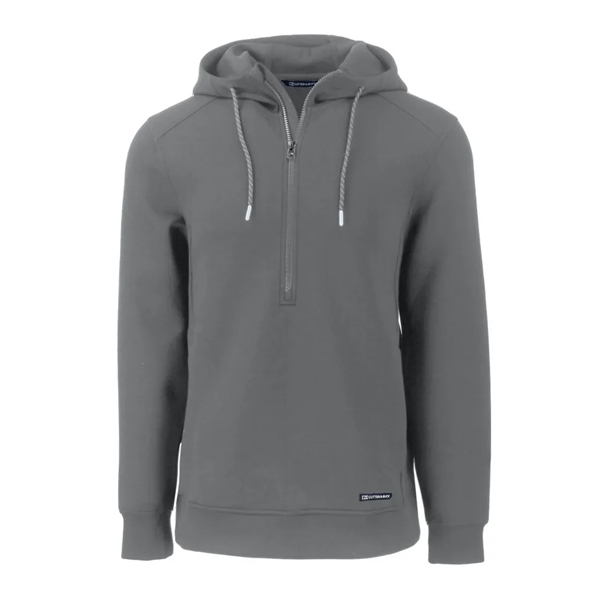 Men's sweatshirt with a half-zip, hood, double knit interlock, and water-resistant... from ASI 47965 Cutter & Buck