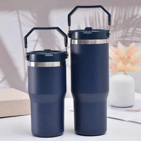 20 Oz Flip Straw Vacuum Travel Tumbler w/ Handle... from ASI 72657 Active Life Promo / Active Life