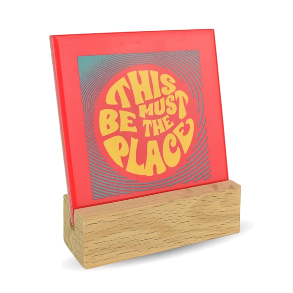 Sublimated Tile with Wood Display Holder... from ASI 72657 Active Life Promo