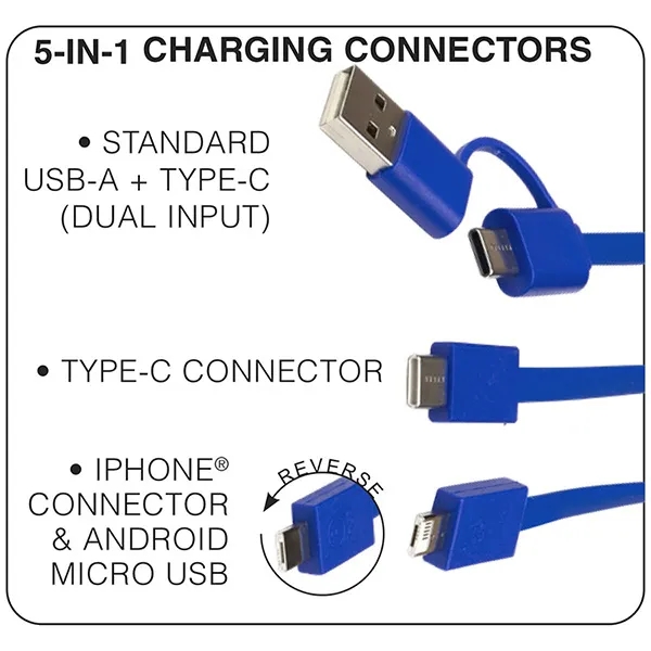 5-in-1 cable with USB, USB-C and Micro USB connectors with device... from ASI 62660 Innovation Line