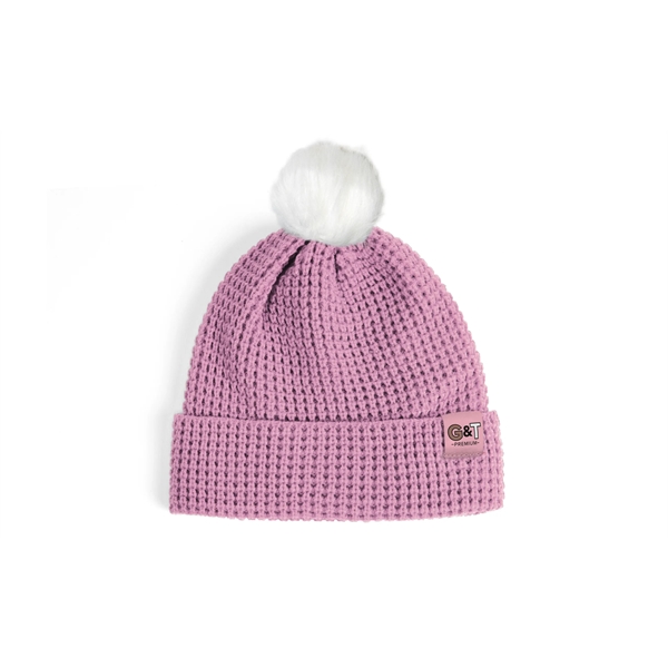 Solid PMS matched waffle knit beanie with a cuff and with... from ASI 45657 Pop! Promos