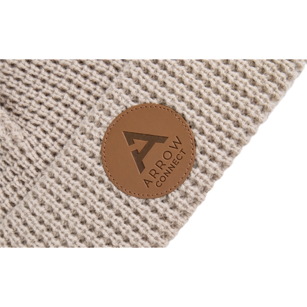 Solid PMS matched waffle knit beanie with a cuff and with... from ASI 45657 Pop! Promos