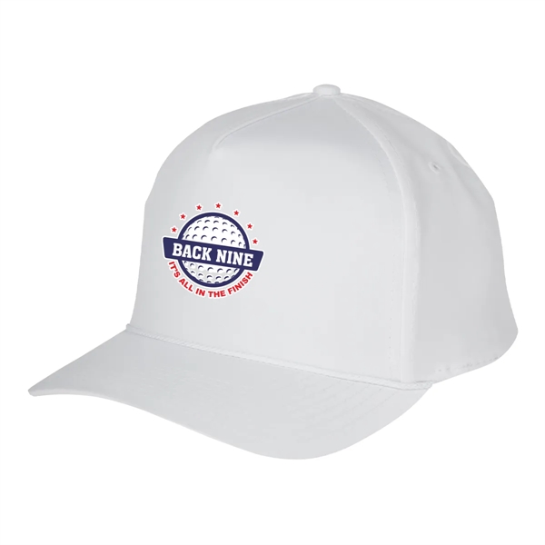 Structured baseball cap with woven rope along visor base and adjustable... from ASI 61125 Hit Promotional Products / Hit®