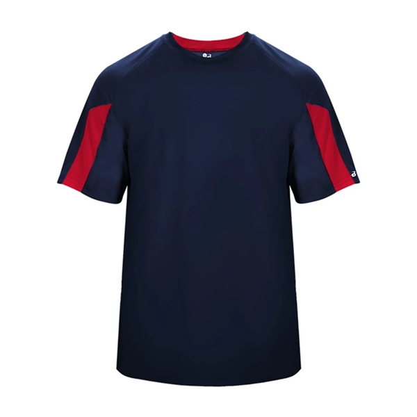 Moisture-wicking, breathable, antimicrobial Striker tee made with 100% polyester with small... from ASI 84358 S&S Activewear