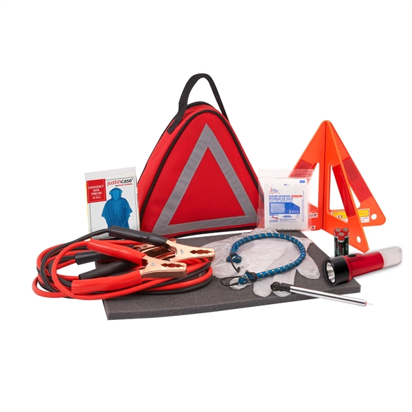 Triangle safety kit. Auto safety kit with compact triangular case, booster... from ASI 63698 Justin Case®