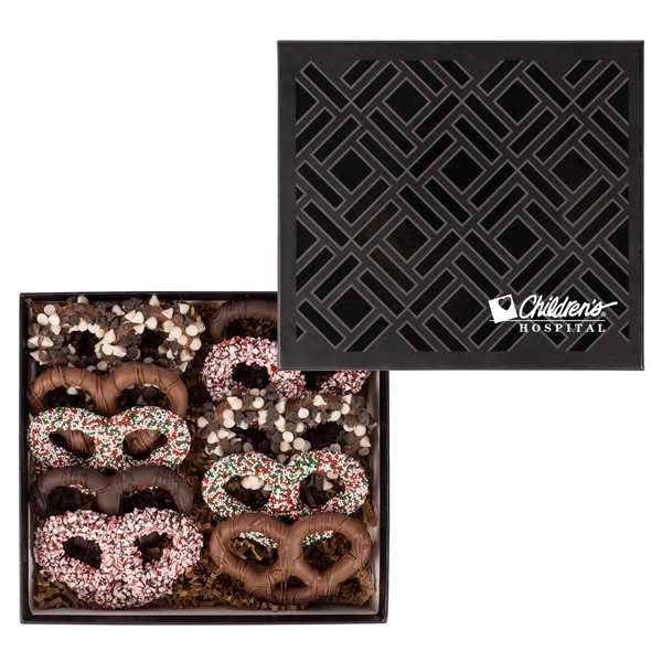 Chocolate Pretzel Deluxe Gift Box... from ASI 44900 NC Custom (CI/Lanco) / Chocolate Inn