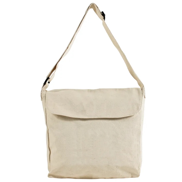 Eco-friendly Natural cotton canvas messenger bag, 13" h x 13" w... from ASI 67557 LimeLight Ent / Limelight USA