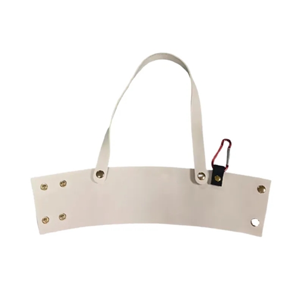 PU leather beverage holder with adjustable pressure button and carabiner, for... from ASI 37218 Athena Promo (tm)