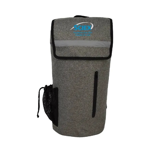 Gray waterproof sport bag with outer zipper plus 1 color silkscreen... from ASI 37218 Athena Promo (tm)